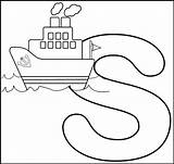 Letter Coloring Ship Pages Adorable Kids sketch template