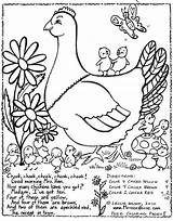 Hen Coloring Little Pages Red Nursery Goose Mother Rhyme Colouring Printable Rhymes Kids Mrs Color Books Greatest Getcolorings Sheets Chicken sketch template