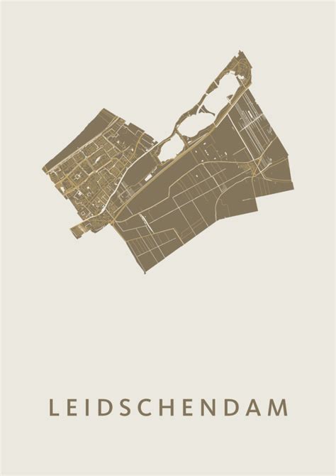 leidschendam stadskaart gold plattegrond poster kunst  kaart