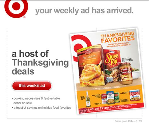 heads   thanksgiving grocery deals  targets  ad freebiesdeals