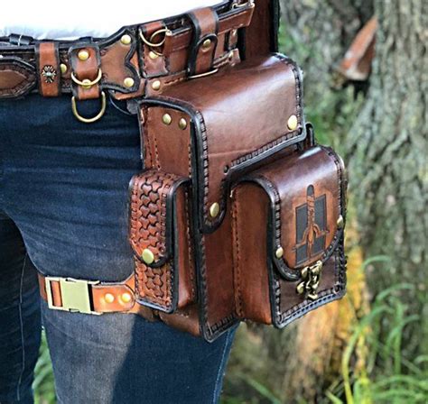 leather utility belt  hip bag pocket belt belt bag etsy