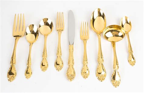 gorham gold plated sterling silver flatware vermeil pattern cottone auctions