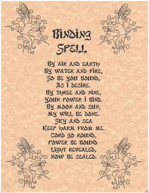 printable binding spell witches   craft wicca