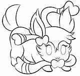 Sylveon Coloring Pages Chibi Printable Worksheets sketch template