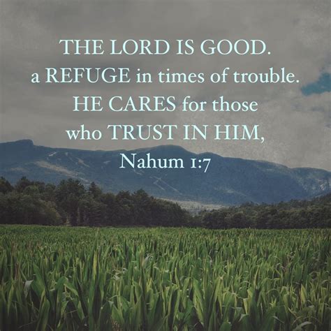 verse of the day “the lord is good a refuge in times of trouble he