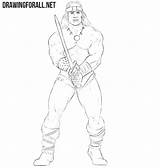 Conan Barbarian Draw Drawing Drawingforall sketch template