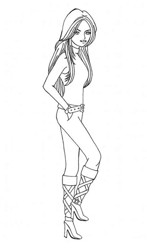 casual outfit fashion model coloring page coloring sky