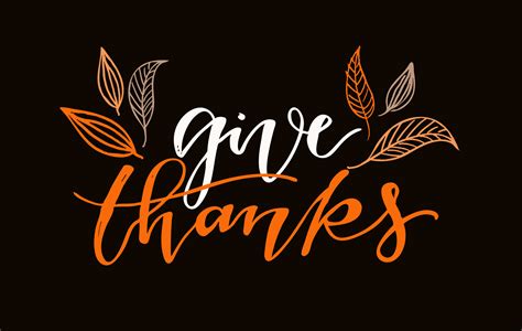 give  happy thanksgiving day hand drawn lettering postcard