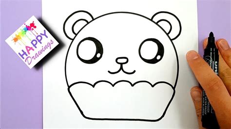 how to draw a cute panda cupcake easy step by step youtube