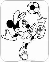 Minnie Coloring Mouse Pages Sports Soccer Playing Disneyclips Disney Printable Color sketch template