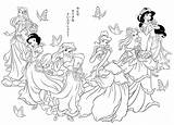 Disney Princesses Coloring Pages Princess Princesse Coloriage Adults Adult Sheets Color Printable Getdrawings Flickr Together Colouring Barbie Printables Book Visit sketch template