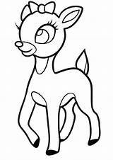 Coloring Reindeer Pages Rudolph Drawing Red Nosed Clarice Baby Christmas Step Deer Draw Coloring4free Cute Stuff Color Face Drawings Printable sketch template