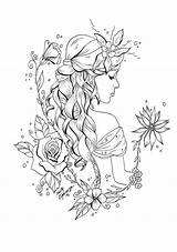 Coloring Fairy Pages Adults Printable Adult Beautiful Sheets Colouring Color Print Book Books Girl Draw Kids Grayscale Tattoo Drawings Colorful sketch template