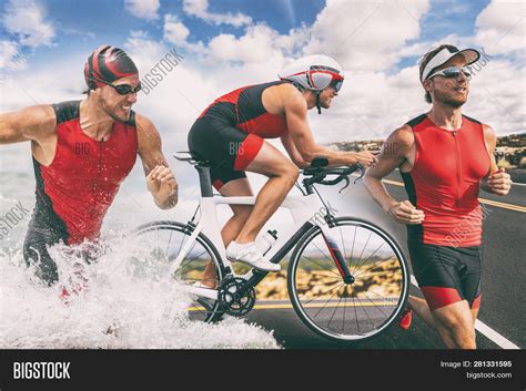 triathlon swim bike image photo  trial bigstock