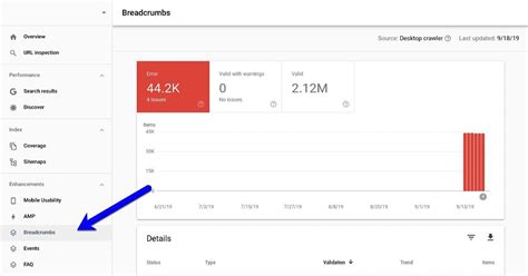google search console adds   structured data report  breadcrumbs