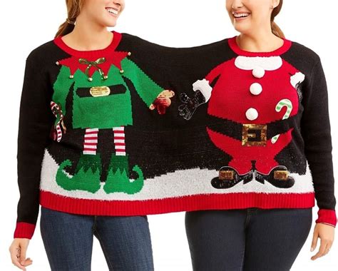 Double Two Person Not Ugly Holiday Christmas Sweater