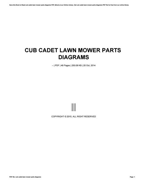 cub cadet lawn mower parts diagrams   issuu