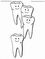 Teeth Coloring Pages Tooth Dental Kids Printables Color Clipart Healthy Brushing Printable Library Happy Popular Coloringhome sketch template