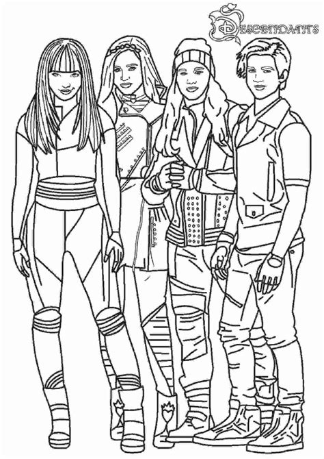 main characters  descendant  coloring page