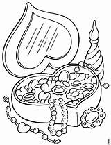 Jewelry Coloring Pages Colorear Para Alhajero Boxes sketch template