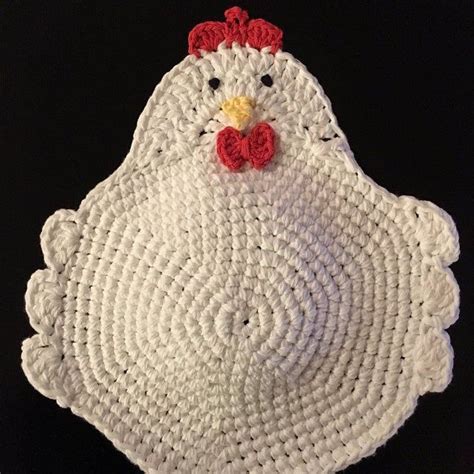 crochet pattern   chicken   egg coaster etsy uk quick