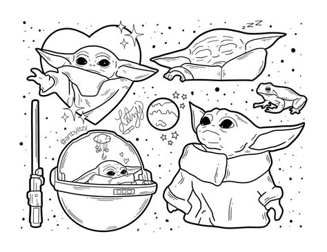 printable baby yoda coloring pages  coloring pages