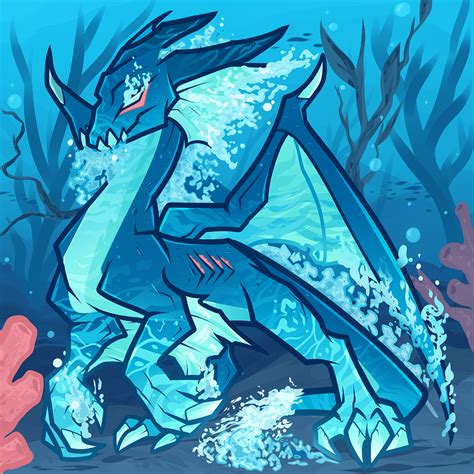 water dragon blue dragon elemental  dragoart  deviantart