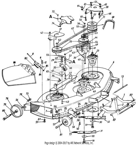 mtd vh  parts diagram  mowing deck