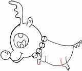 Reindeer Chibi Rudolph Draw Baby Nosed Kids Red Step sketch template