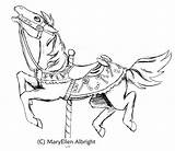 Coloring Carousel Horse Animals Simple sketch template