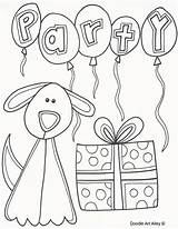 Birthday Coloring Dog Pages Pet Party Color Doodle Getcolorings Print Alley Printable sketch template