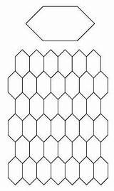 Elongated Piecing Hexagon Honeycomb Patchwork Hexagons sketch template