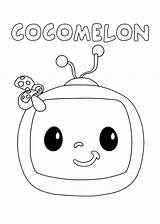 Cocomelon Logotipo Melon sketch template