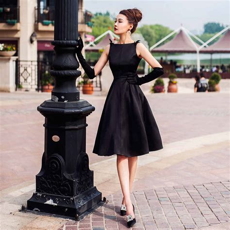 Lbd Little Black Dress 50 60s Rockabilly Audrey Hepburn Dress Elegant