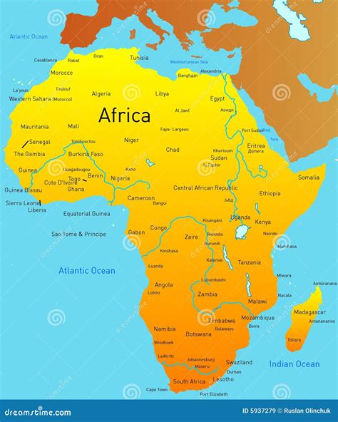 kaart van afrika royalty vrije stock afbeeldingen afbeelding
