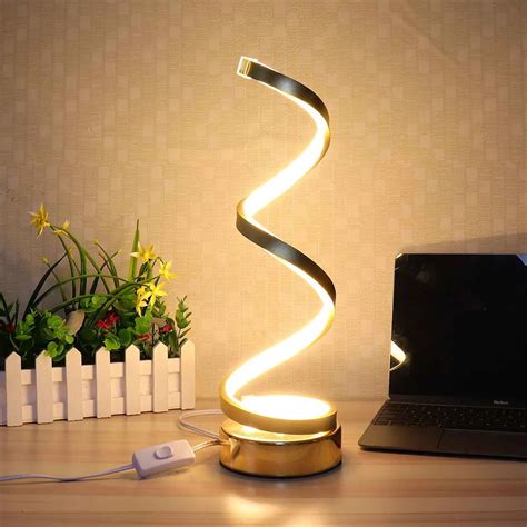 creatives design spiral modern led table desk lamp  warm white light