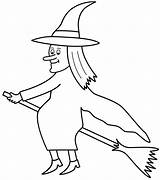 Coloring Witch Halloween Witches Pages Broom Colouring Printable Drawing Room Print Hat Broomstick Flying Kids Sheets Cat Bigactivities Book Spider sketch template