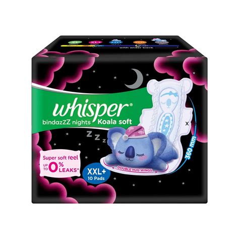 buy whisper bindazzz nights koala soft xxl plus 10 pads online and get
