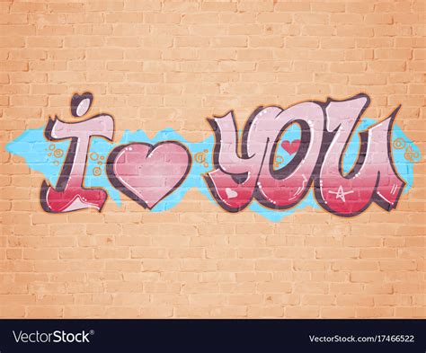 love  graffiti style royalty  vector image