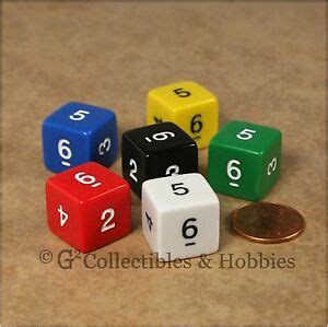 set    sided game dice  numbers  colors rpg mm
