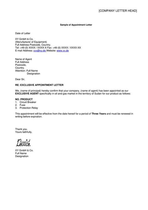 business representative appointment letter   write  business