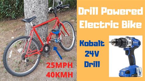 drill powered electric bike mph kmh youtube