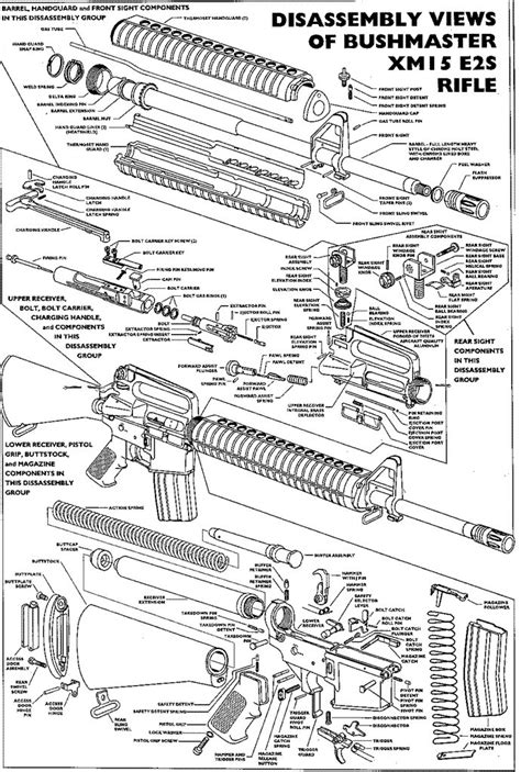 xm diagram schematic parts gun rifle weapon wall print poster  picclick