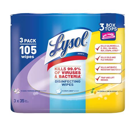 lysol disinfecting cleaning wipes variety  pack ct xct