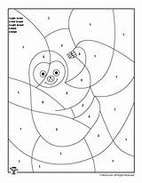 Sloth Number Color Coloring Pages Preschool Kids Animal Activities Woo Jr Worksheets Printable Rainforest Sheets Promising Woojr Animals Numbers Colors sketch template