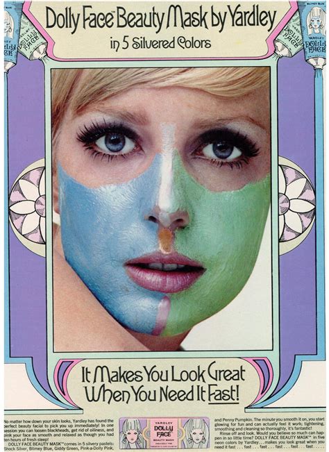Vintage 1968 Ad For Dolly Face Beauty Mask By Yardley Of London