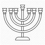 Menorah Drawing Hanukkah Icon Candlestick Jewish Getdrawings Outline Line sketch template