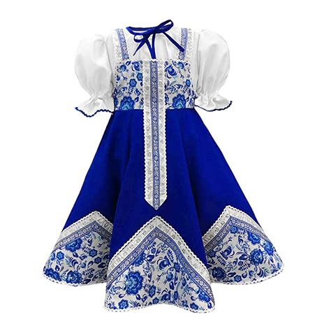 russsian costume kokoshnik traditional dance costume blue