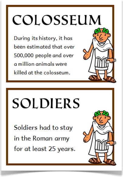 The Romans Fact Cards Treetop Displays A Set Of 20 A5