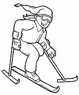 Coloring Skiing Pages Sports sketch template